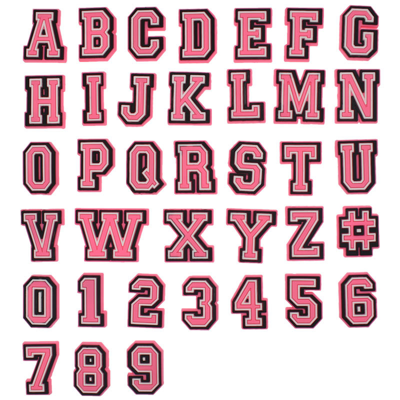 Men Shoes Jeans - Pink Letter Shoe Charms for Crocs