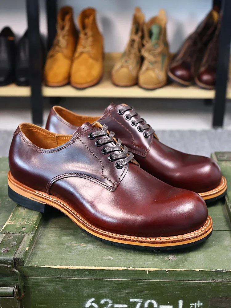 Men Shoes Red Bottom - Durable Goodyear Edge Motorcycle Durable Traditional