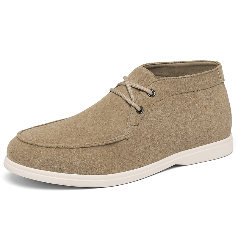 Men Shoes White Colour - Classic British Style Suede Leather Chukka