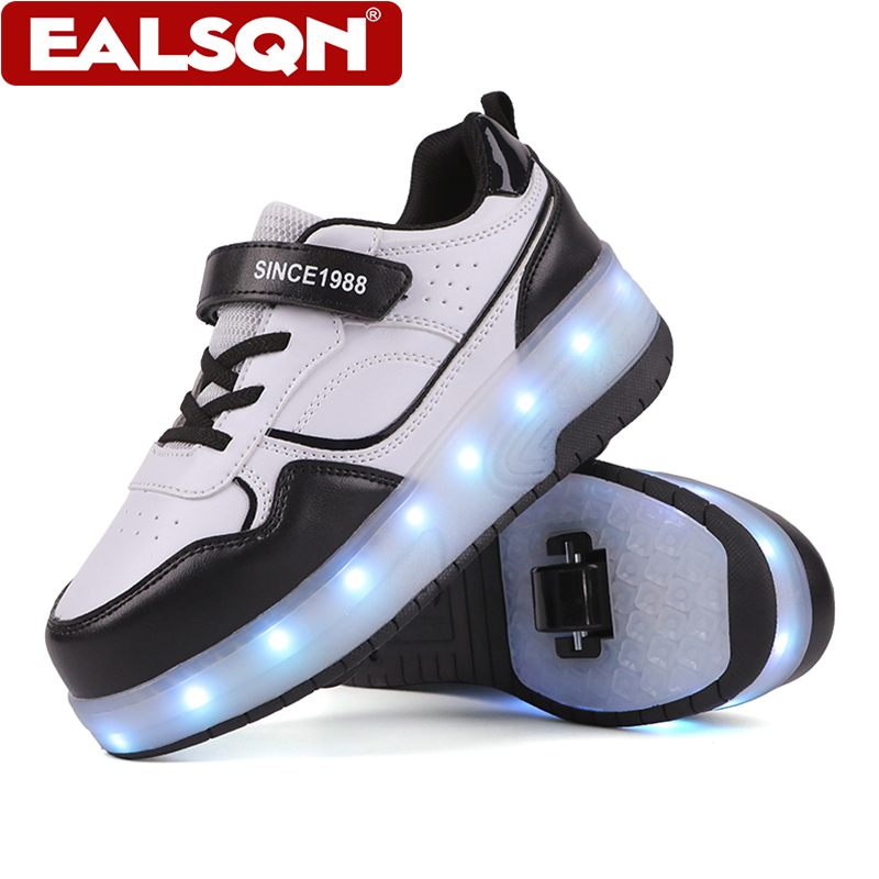 Men'S Shoes With Velcro - New Children's LED Light Up Roller