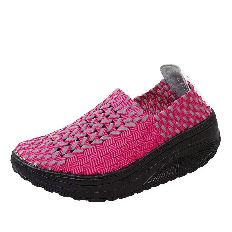 Running Shoes Lightweight - Woman Hand Woven Wedges Casual Shoes