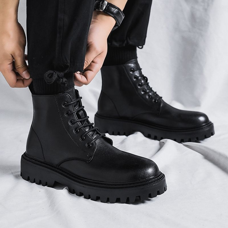 Men High Top Leather Boots Fas - огляд і ціна Men'S Shoes To Increase Height