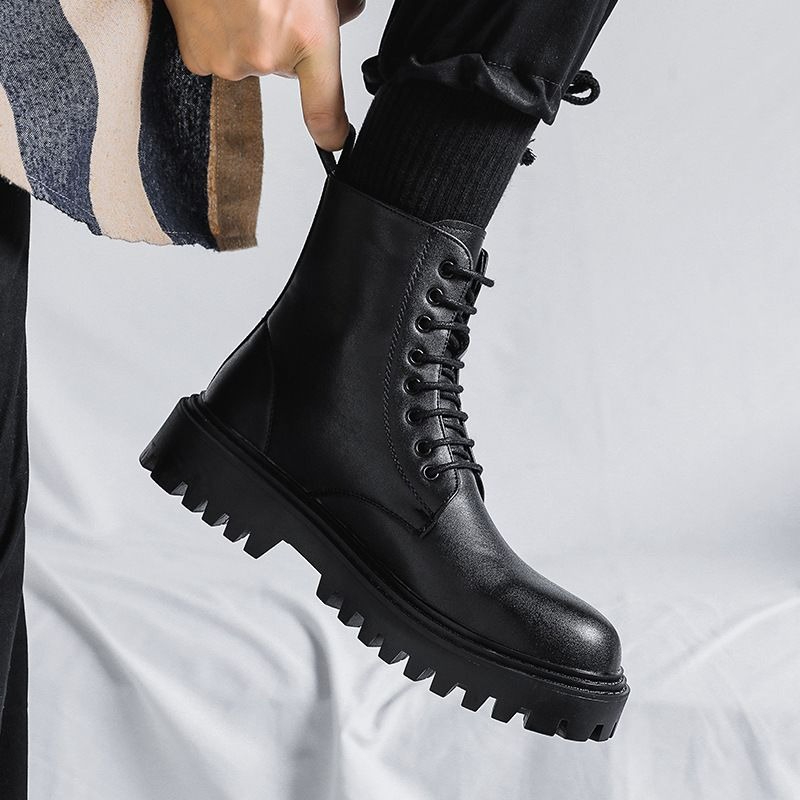 Men High Top Leather Boots Fas - огляд і ціна Men'S Shoes To Increase Height