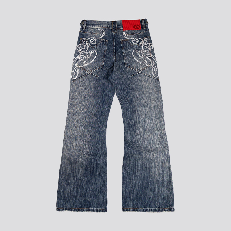Y2k Blue Opening Bootcut Jeans - огляд і ціна Men Shoes Jeans