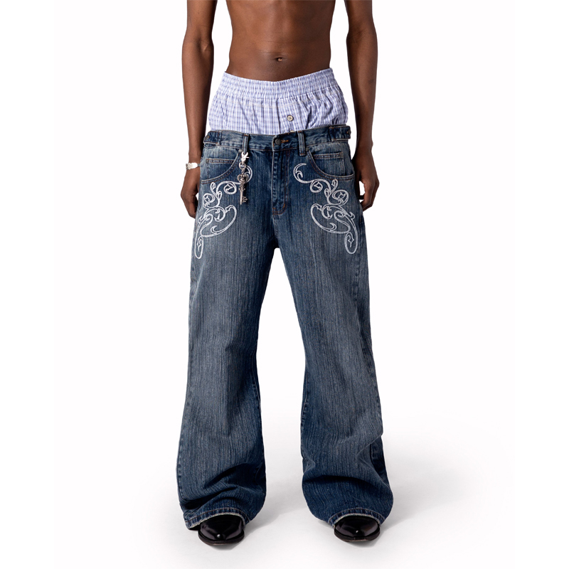 Y2k Blue Opening Bootcut Jeans - огляд і ціна Men Shoes Jeans