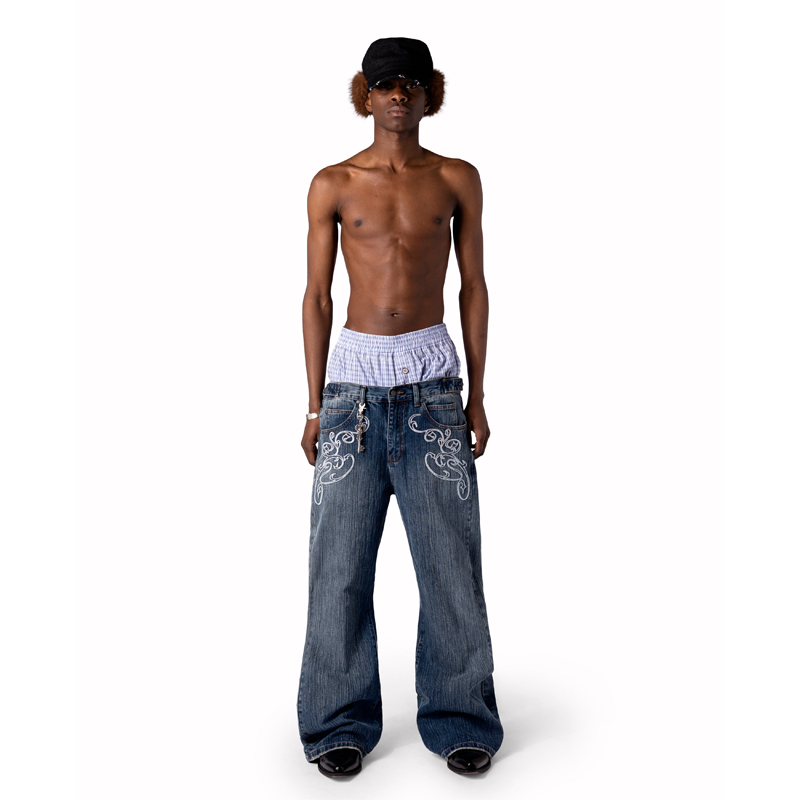 Y2k Blue Opening Bootcut Jeans - огляд і ціна Men Shoes Jeans