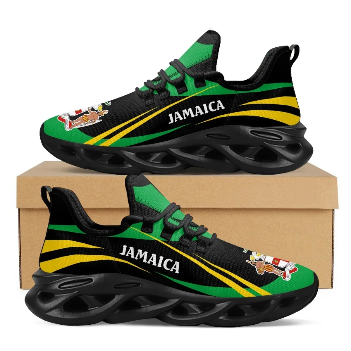 Jamaica Flag Print Shoes Men S - огляд і ціна Mesh Trainer Breathable