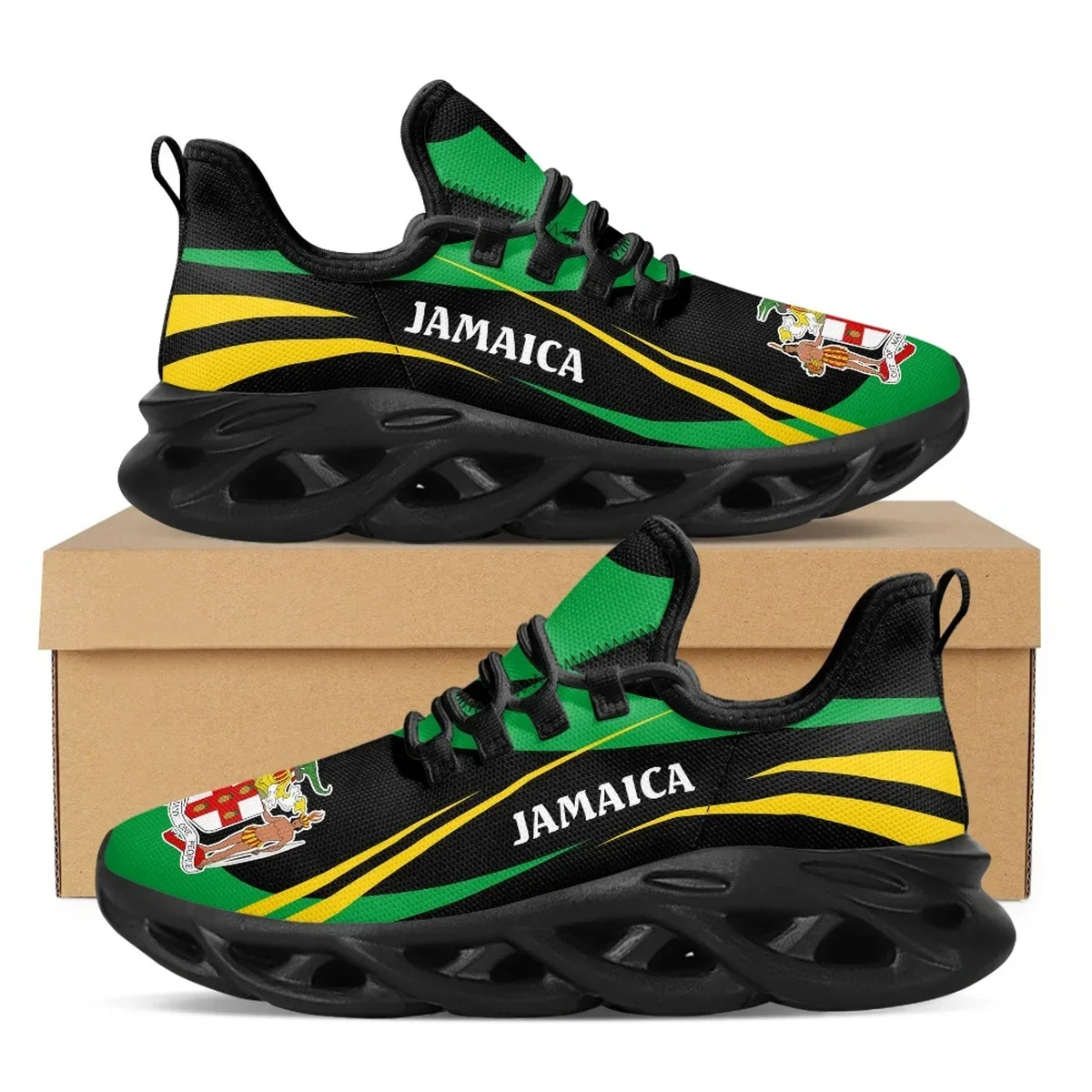 Jamaica Flag Print Shoes Men S - огляд і ціна Mesh Trainer Breathable