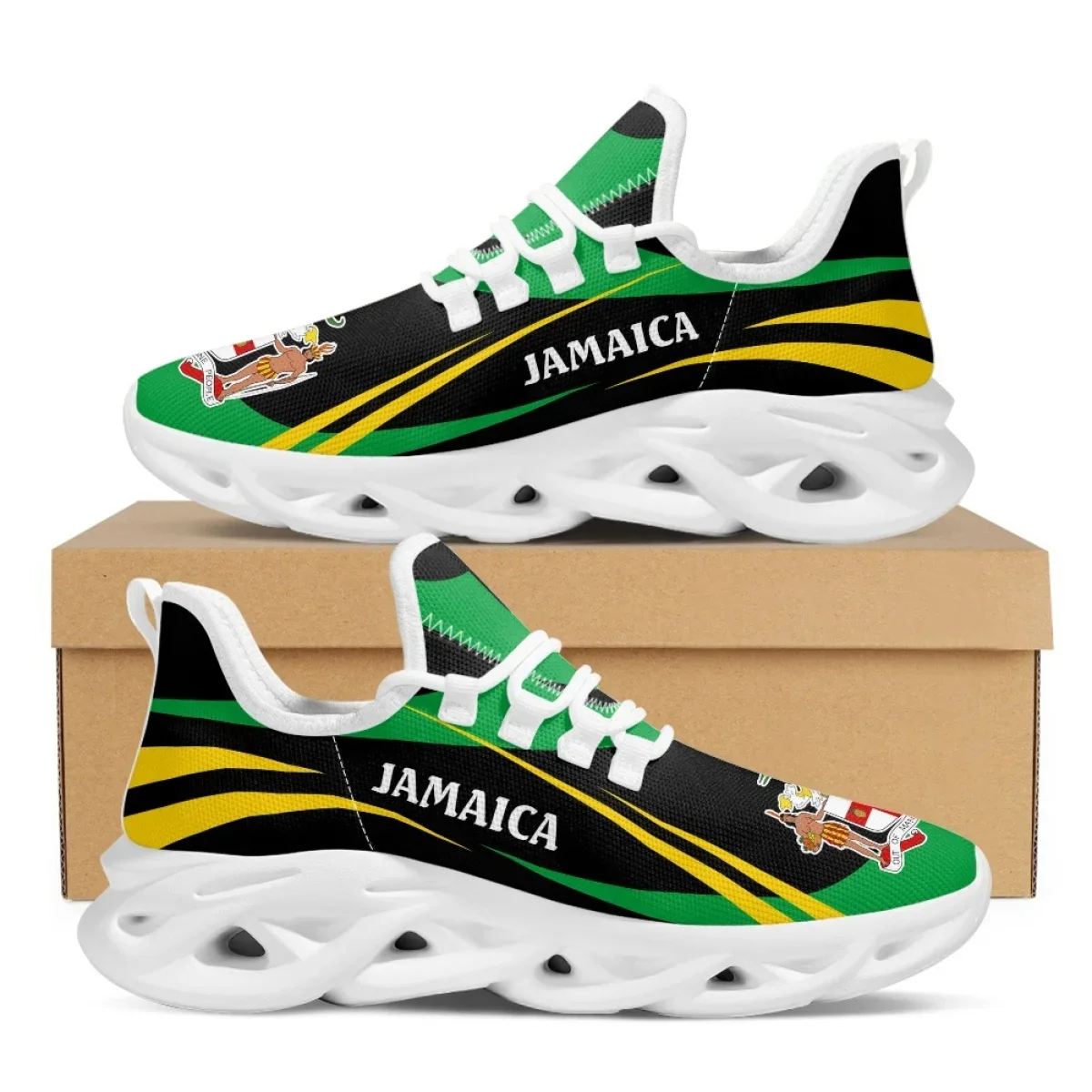 Jamaica Flag Print Shoes Men S - огляд і ціна Mesh Trainer Breathable