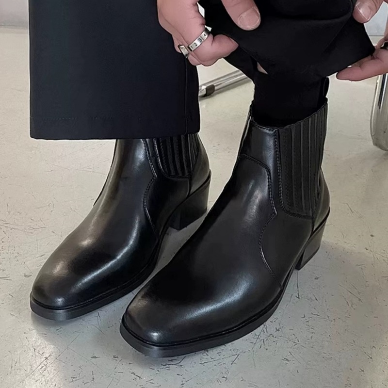 Autumn Winter Black Leather Sh - огляд і ціна Men'S Shoes To Increase Height