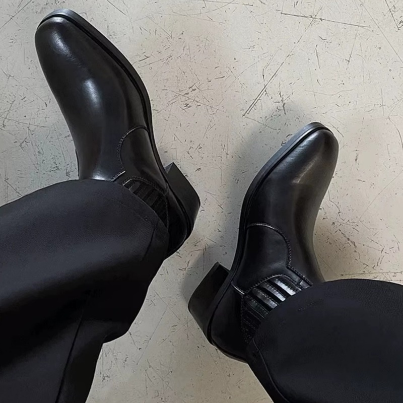 Autumn Winter Black Leather Sh - огляд і ціна Men'S Shoes To Increase Height