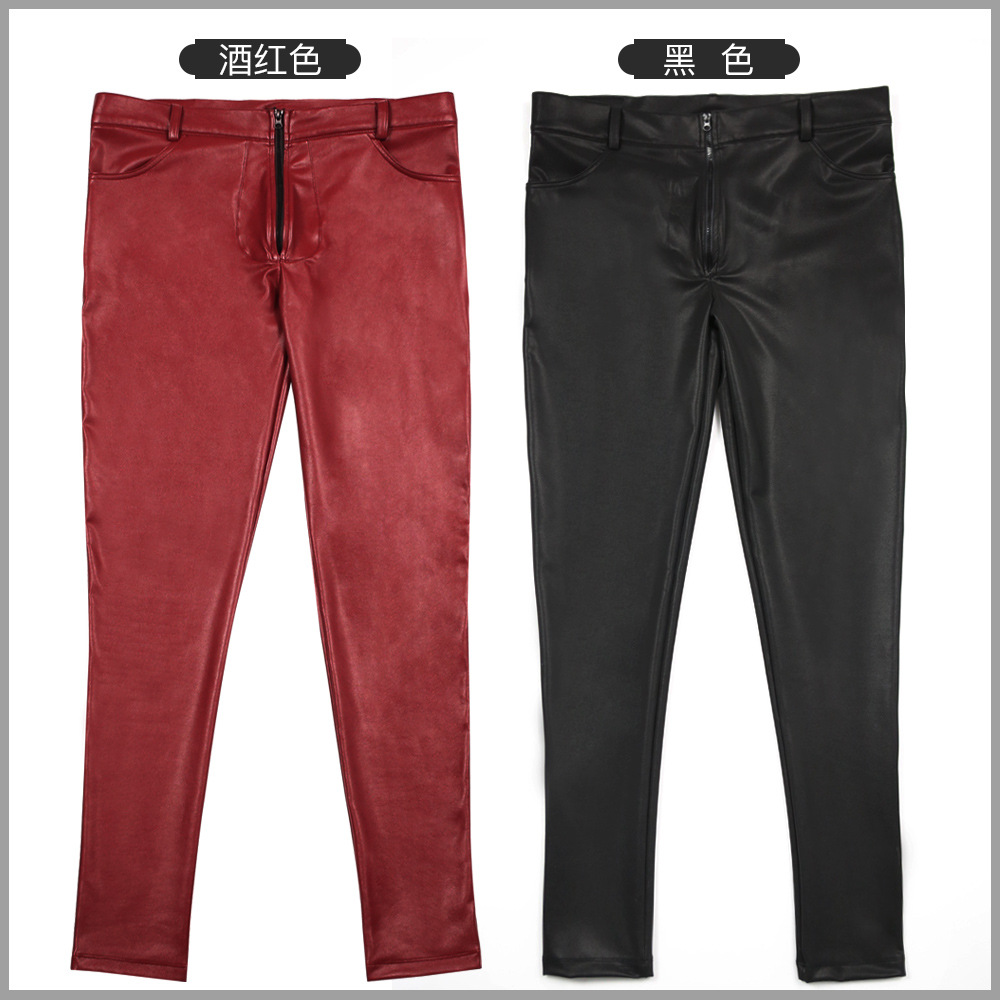 Men's PU Leather Skinny Jeans  - огляд і ціна Men Shoes Jeans