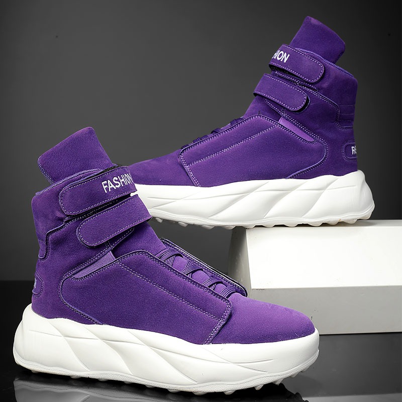 2026 Purple High Top Sneakers  - огляд і ціна Men'S Shoes With Velcro