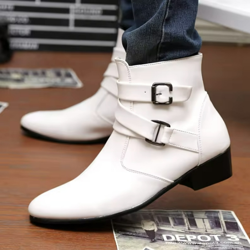 Luxury Men Boots Leather Chels - огляд і ціна Men Shoes White Colour