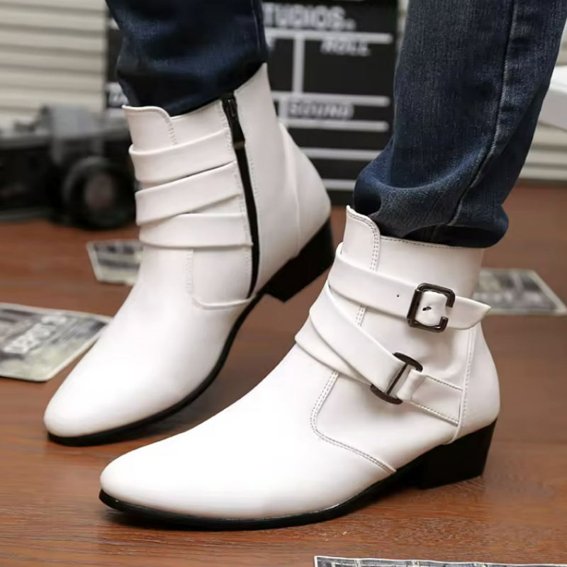 Luxury Men Boots Leather Chels - огляд і ціна Men Shoes White Colour