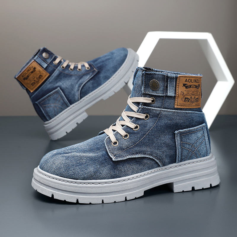 Retro Men Denim Boots Plus Siz - огляд і ціна Men'S Shoes For Work