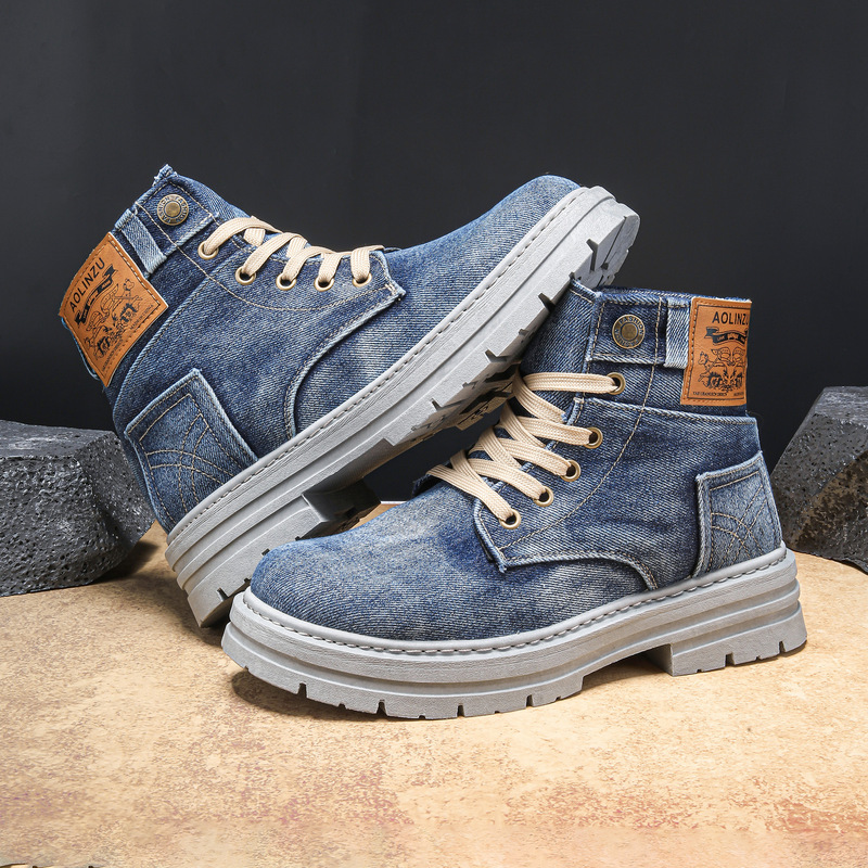 Retro Men Denim Boots Plus Siz - огляд і ціна Men'S Shoes For Work