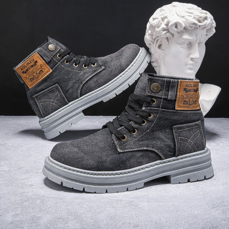 Retro Men Denim Boots Plus Siz - огляд і ціна Men'S Shoes For Work