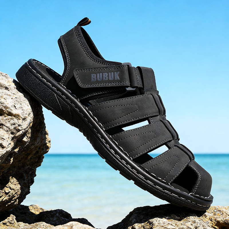 BUBUK Men's Leather Sports San - огляд і ціна Men'S Shoes With Velcro