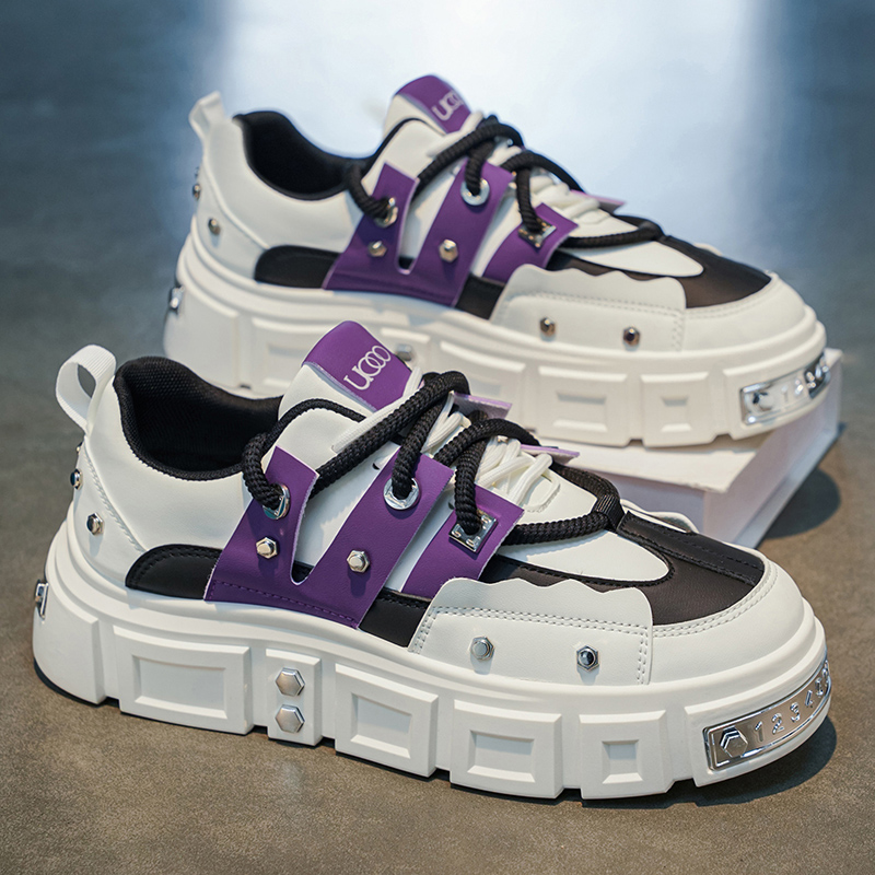 Punk Studded Thick-Soled Men's - огляд і ціна Men Shoes White Colour