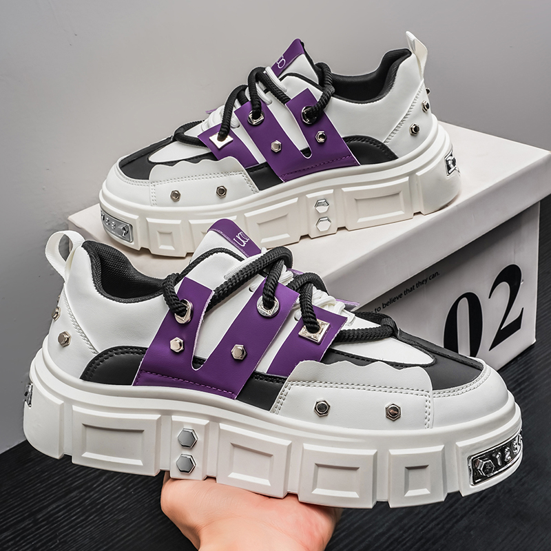 Punk Studded Thick-Soled Men's - огляд і ціна Men Shoes White Colour